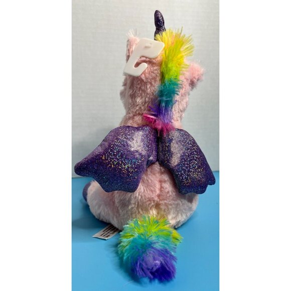 Anico Intl Unicorn Plush Stuffed Animal Pink Purple Glitter Hooves Eyes 10" - Picture 3 of 4